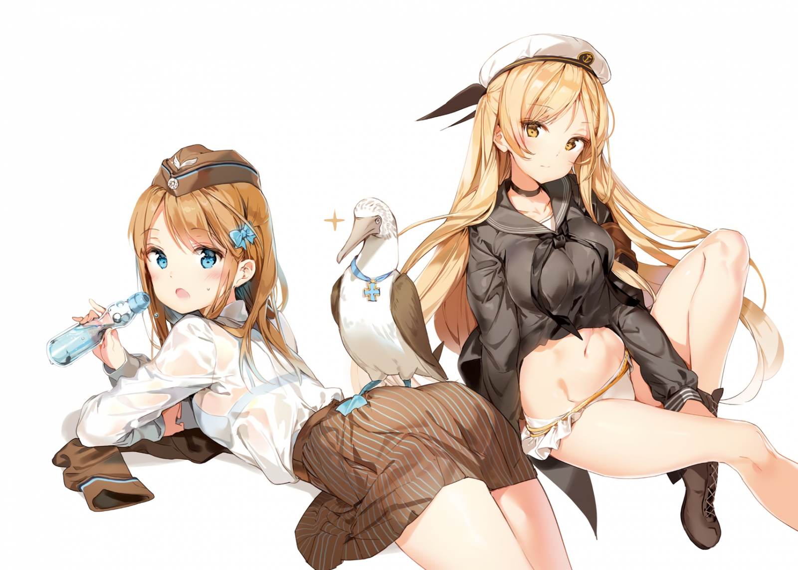 Anmi, blondă, maximele coapsei, ochi albaștrii, fustă, ochii galbeni, alb, lenjerie, see through blouse, cur, sutien, băutură, anime