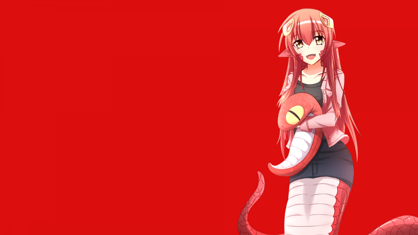 Wallpaper : illustration, anime girls, red, cartoon, Monster Musume no