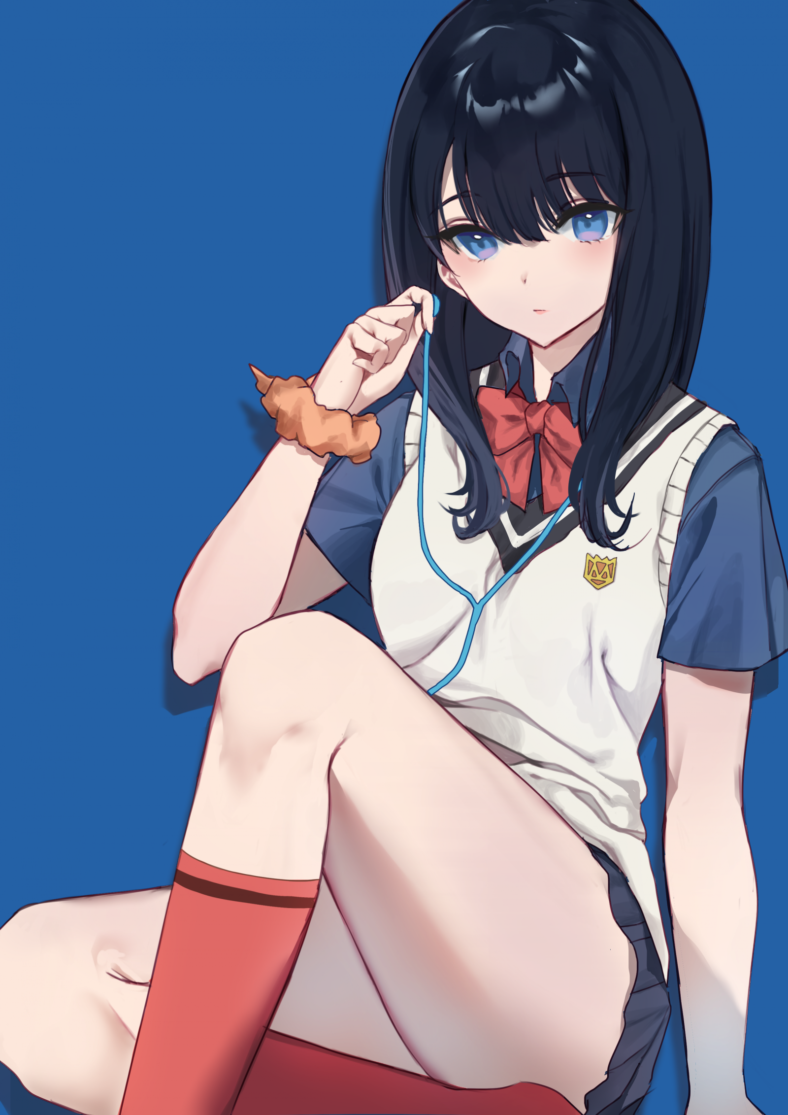 anime, anime dívky, Takanashi Rikka, dlouhé vlasy, černé vlasy, SSSS GRIDMAN, sólo, umělecká díla, digitální umění, fan art