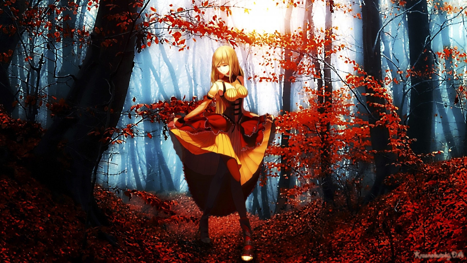esik, fantázia lány, anime lányok, őszi, évad, screenshot, kitalált karakter