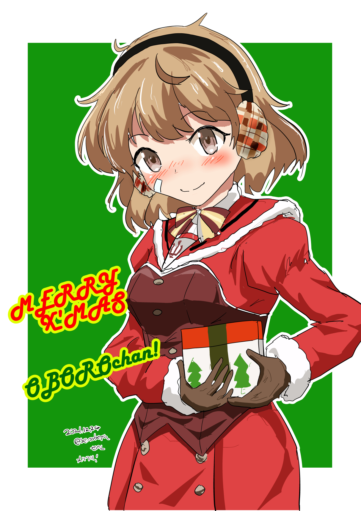 Oboro KanColle, anime, anime dívky, Kantai Collection, bruneta, krátké vlasy, umělecká díla, digitální umění, fan art