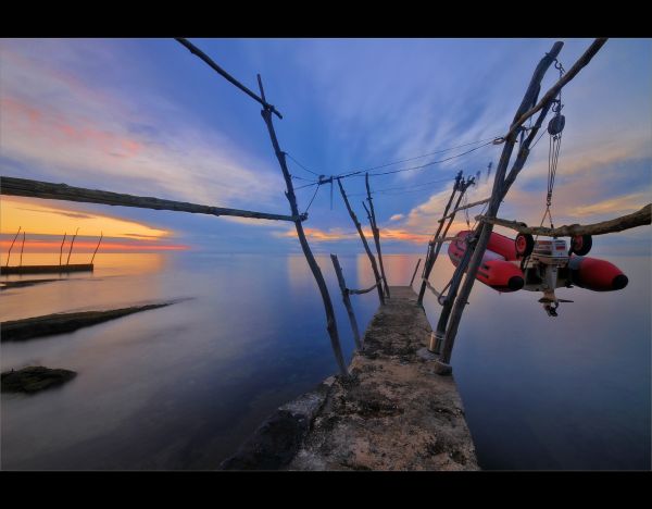landscape, ship, boat, sunset, sea, water