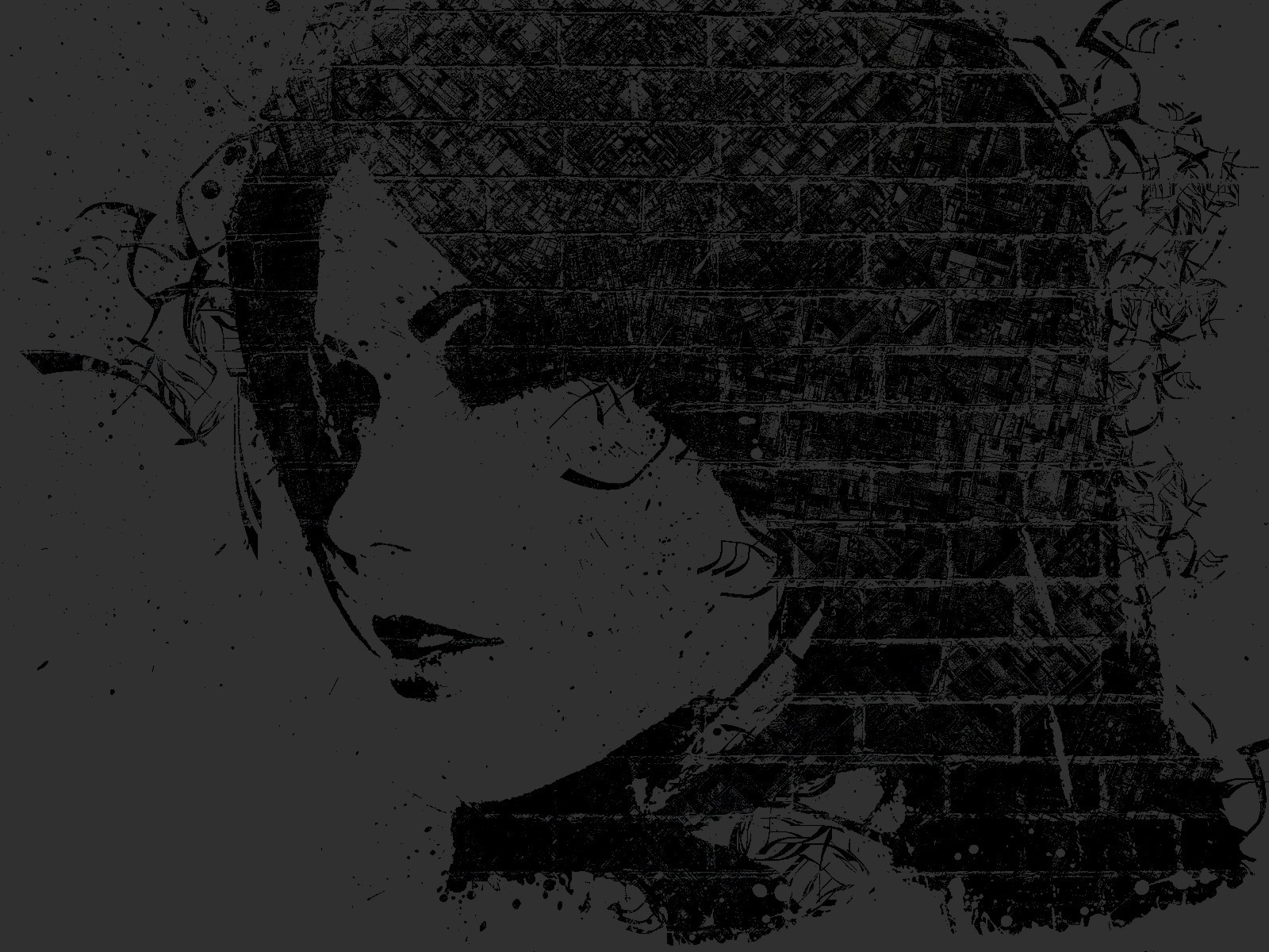 tvář, výkres, Černá, ilustrace, ženy, černobílý, temný, minimalismus, Alex Cherry, tma, skica, Černý a bílý, monochromatické fotografování, font