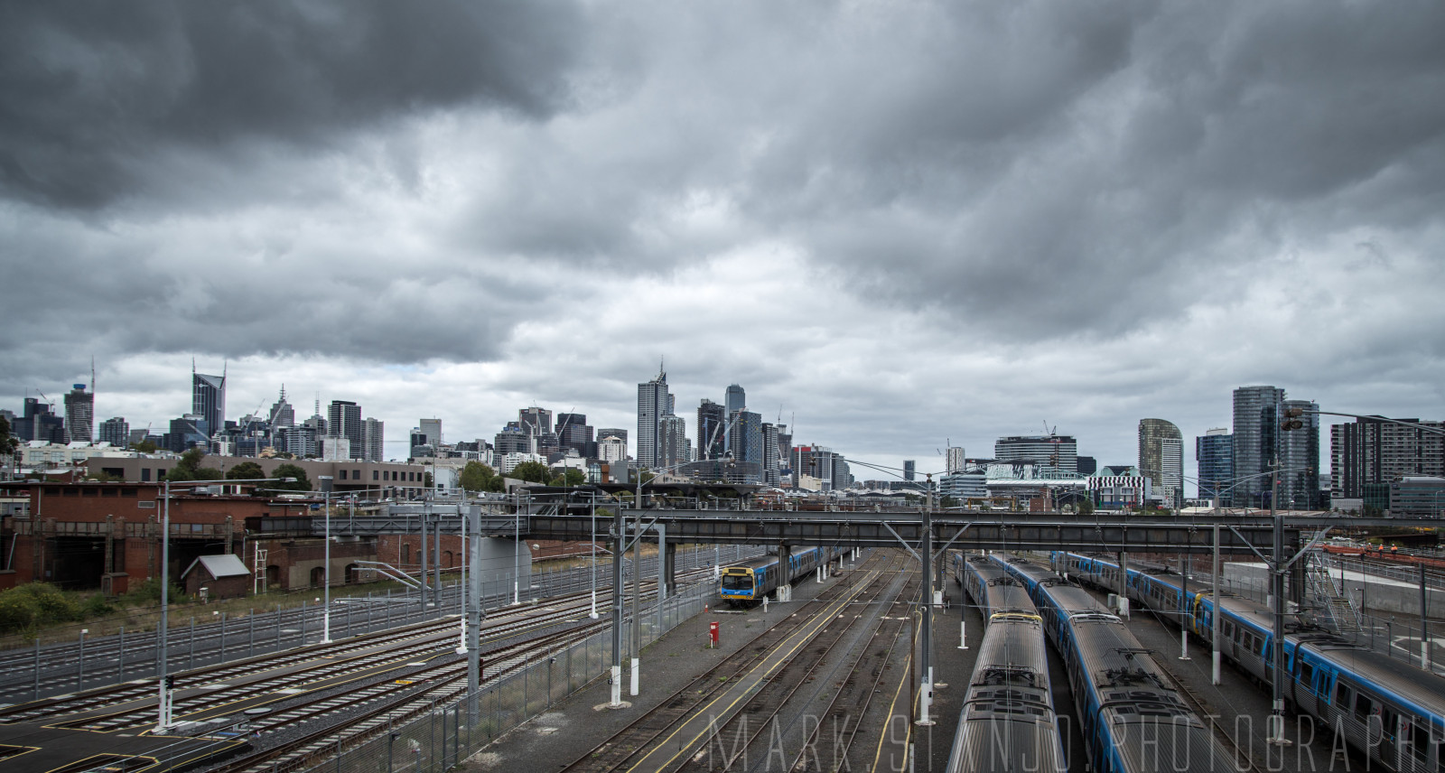 město, barva, mraky, vlak, Kánon, flickr, den, panoráma města, zakalený, koleje, Austrálie, Melbourne, Victoria, vlakové nádraží, cbd, polední, canon24105f4l, 24105f4l, canon6d