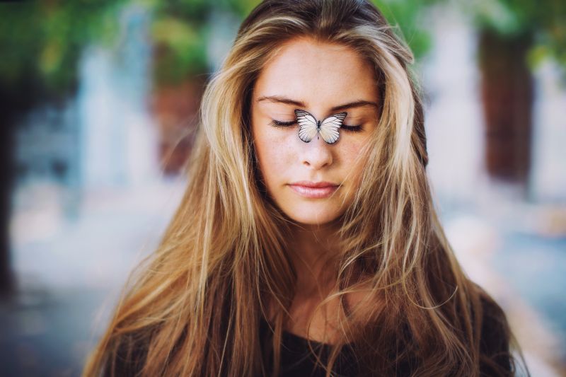 twarz, kobiety, Model, portret, długie włosy, okulary