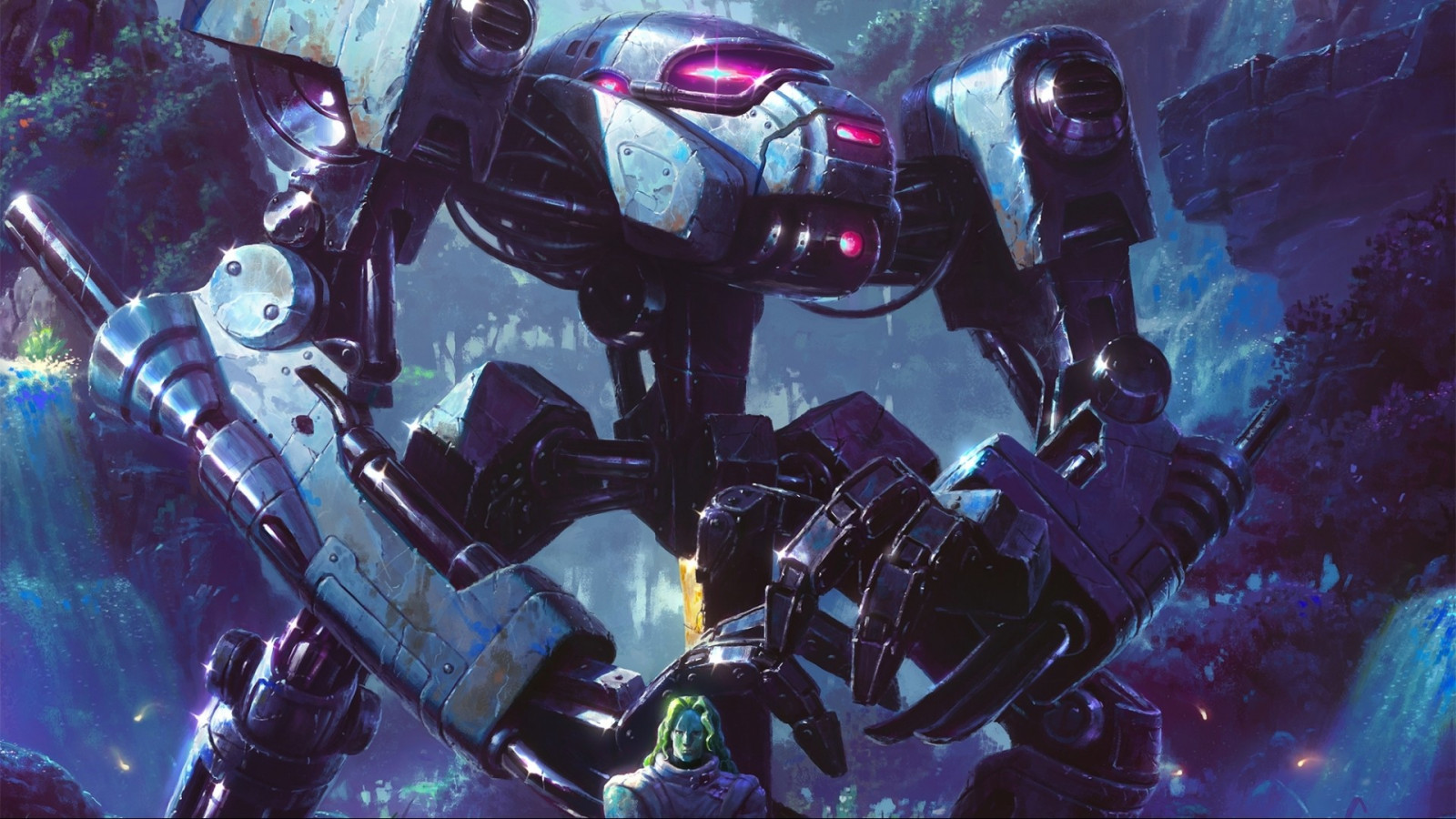 ศิลปะดิจิตอล, อะนิเมะ, หุ่นยนต์, งานศิลปะ, เครื่อง, ภาพหน้าจอ, เมชา, 1920x1080 px, วอลล์เปเปอร์คอมพิวเตอร์, เกมพีซี