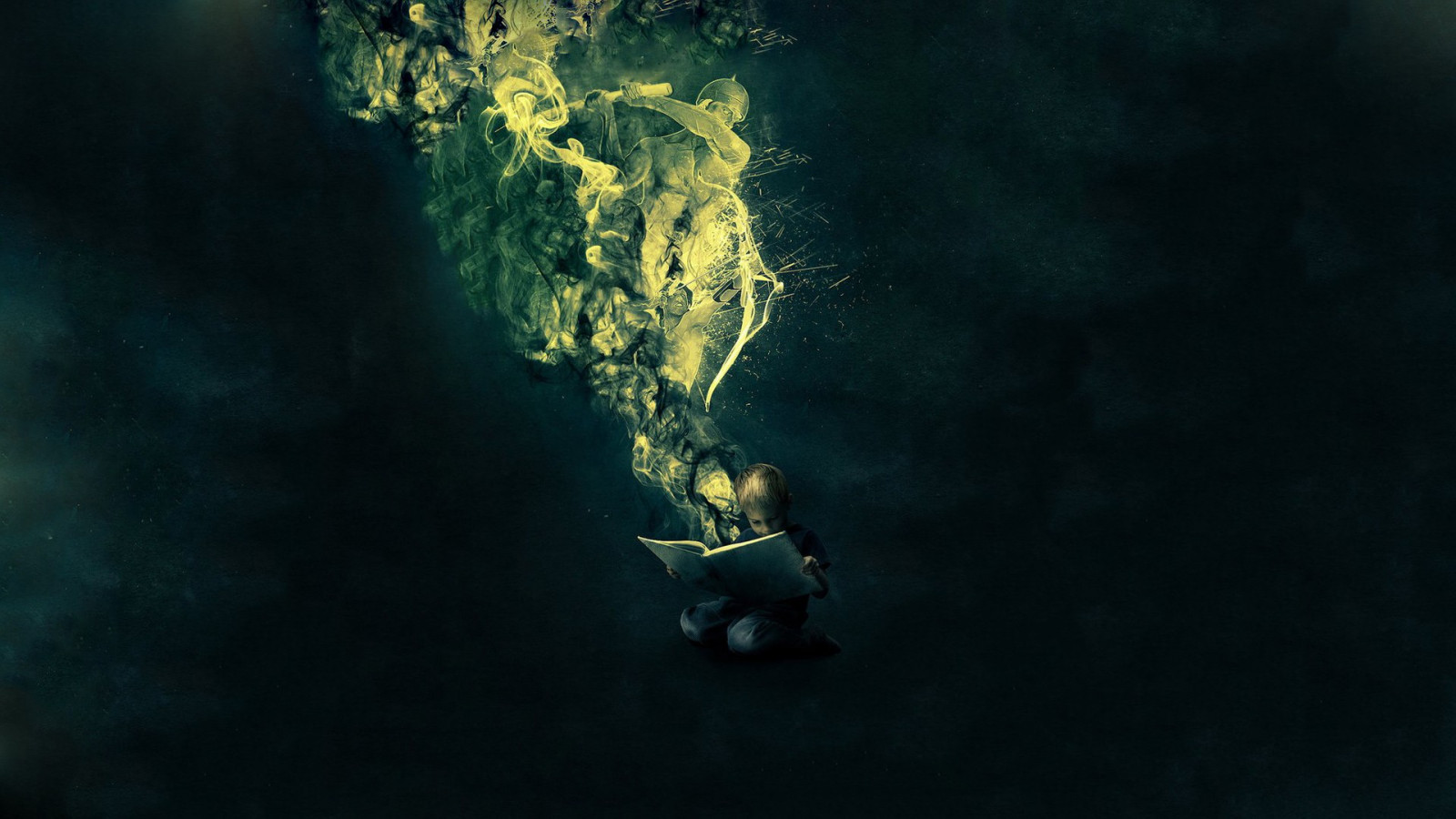 noc, odraz, knihy, Pod vodou, fantazie, tma, Snímek obrazovky, počítač tapeta, Atmosféra Země
