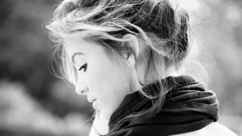 ženy, Model, tvár, biely, čierna, Monochrome
