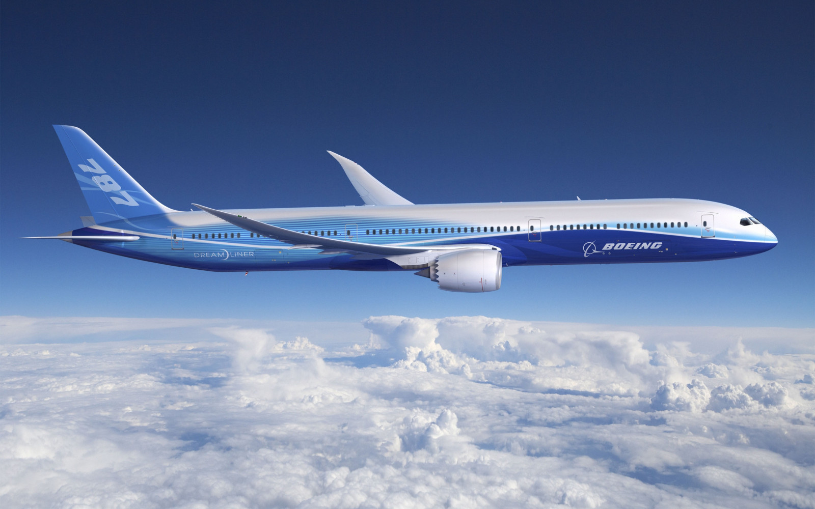 aviation, 787, dreamliner, Boeing, sky, airplanes, clouds