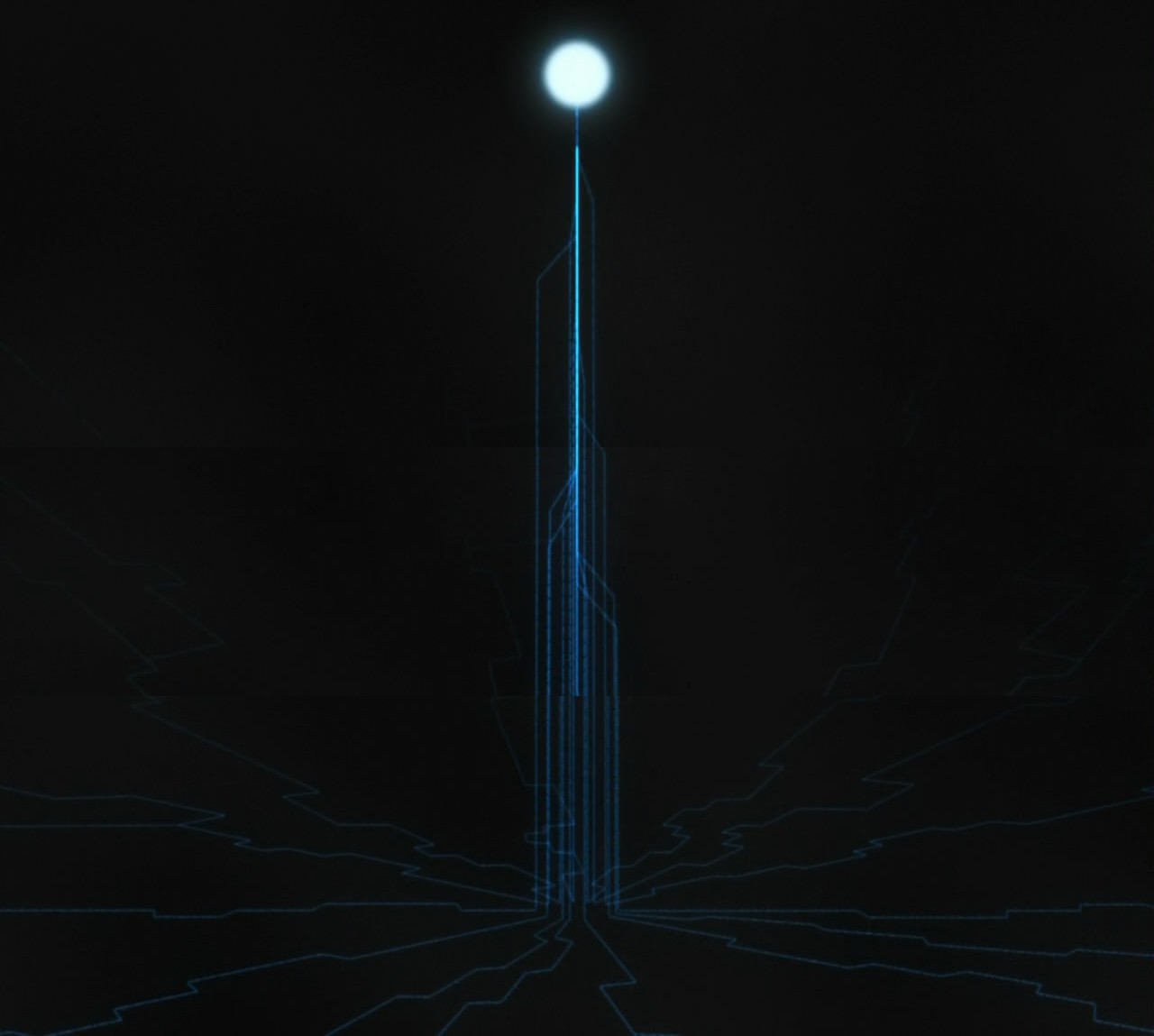 街路灯, デジタルアート, 夜, 反射, アートワーク, 青, 電気, 光, 点灯, 形状, ライン, 闇, 地球の雰囲気, 照明器具