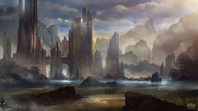 2300x1294 px, umelecké diela, digital art, fantasy umenie, krajina, hory 2300x1294 px, umelecké diela, digital art, fantasy umenie, krajina, hory