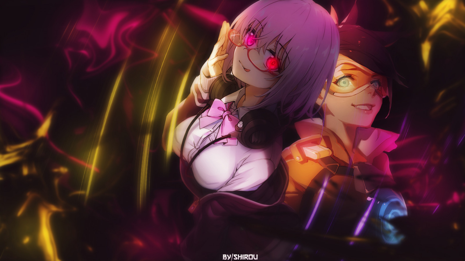 anime dívky, anime, podpis