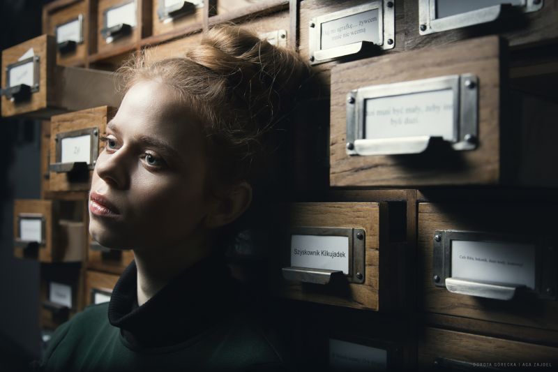 Modell-,Porträt,schwarz,Rothaarige,Brille,Lippen