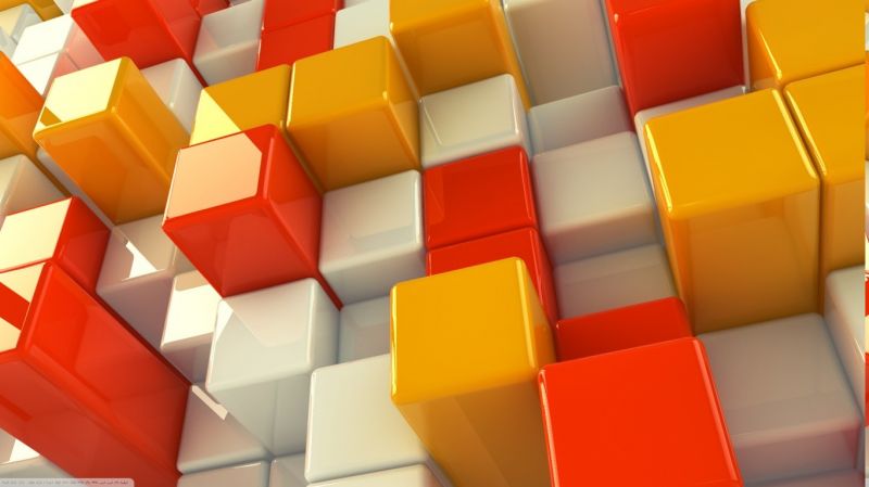 abstract, red, yellow, cube, pattern, orange abstract, red, yellow, cube, pattern, orange