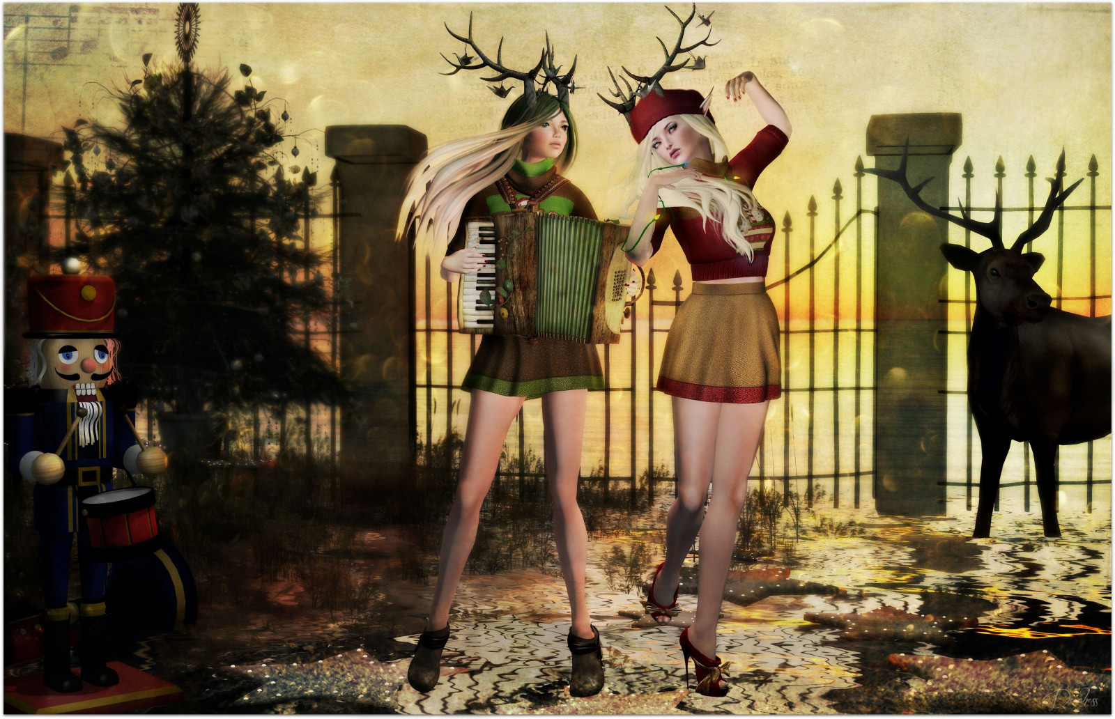 maleri, illustration, vinter, horn, jul, ferie, KUNST, træ, gizza, nisse, tableauvivant, remarkableoblivion, happymood, anc, hpmd, clawtooth, delmay, blacklace, creationjp, liaisoncollaborative, bedste venner, ieqed, Convair, beautifulfreak, thewickedpeach