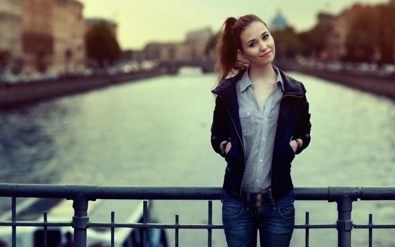 Černá, ženy venku, ženy, model, portrét, hloubka pole Černá, ženy venku, ženy, model, portrét, hloubka pole