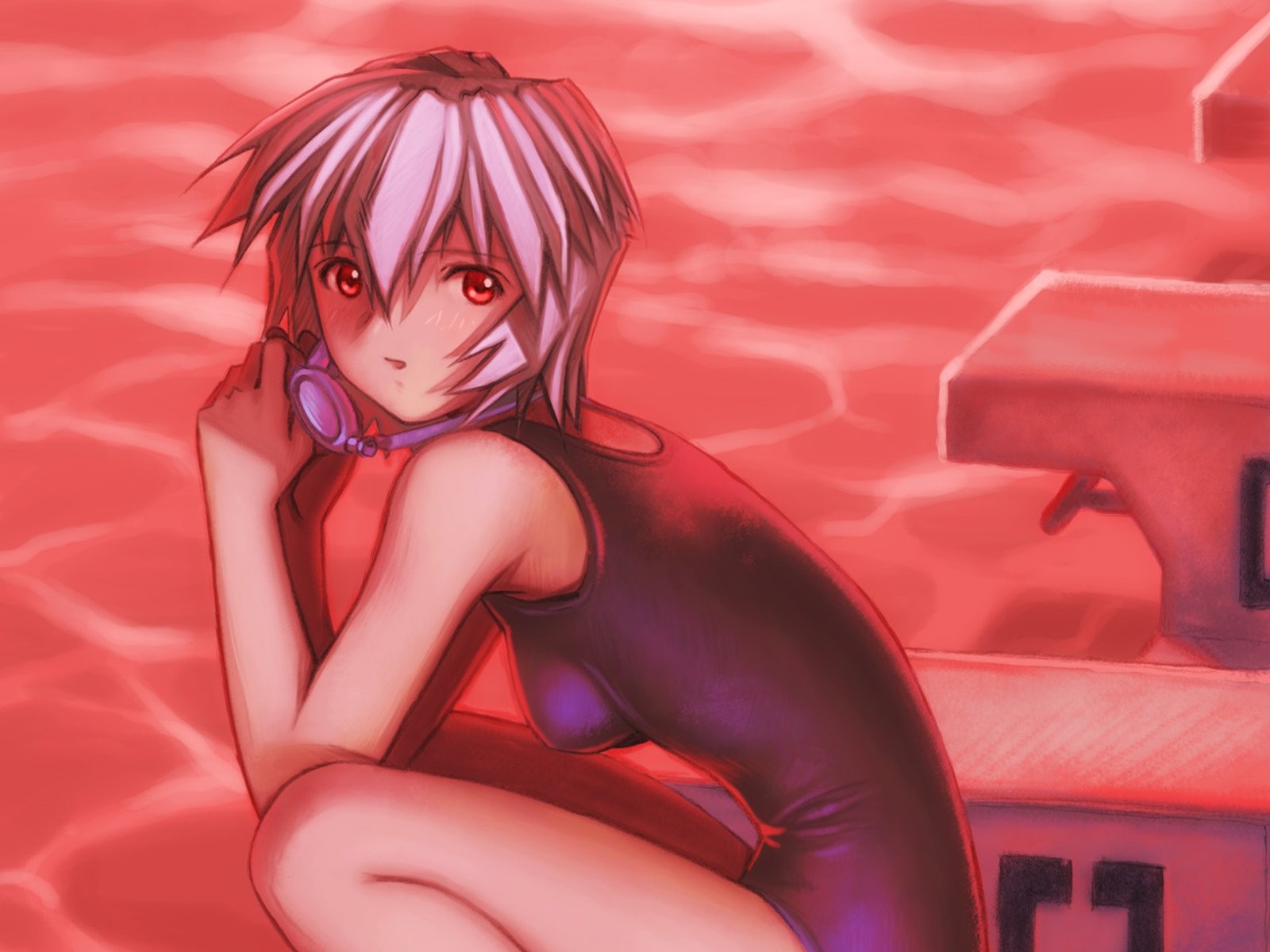 anime, Neon Genesis Evangelion, Ayanami Rei, kreslená pohádka, černé vlasy, pusa, růžový, oblečení, mangaka