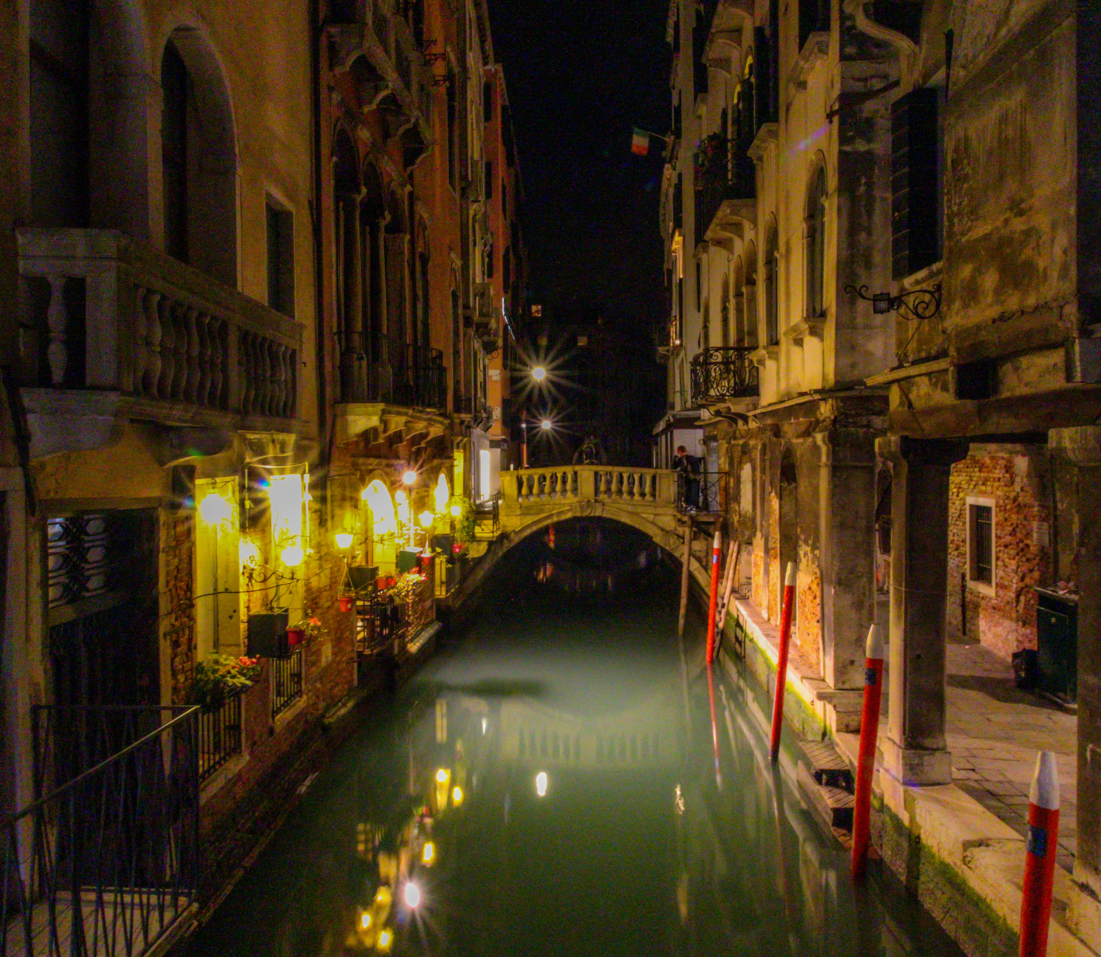 most, Benátky, Itálie, voda, noc, Kánon, temný, světla, kanál, Evropa, 100d, sigma18250, andygocher, canon100dsigma18250