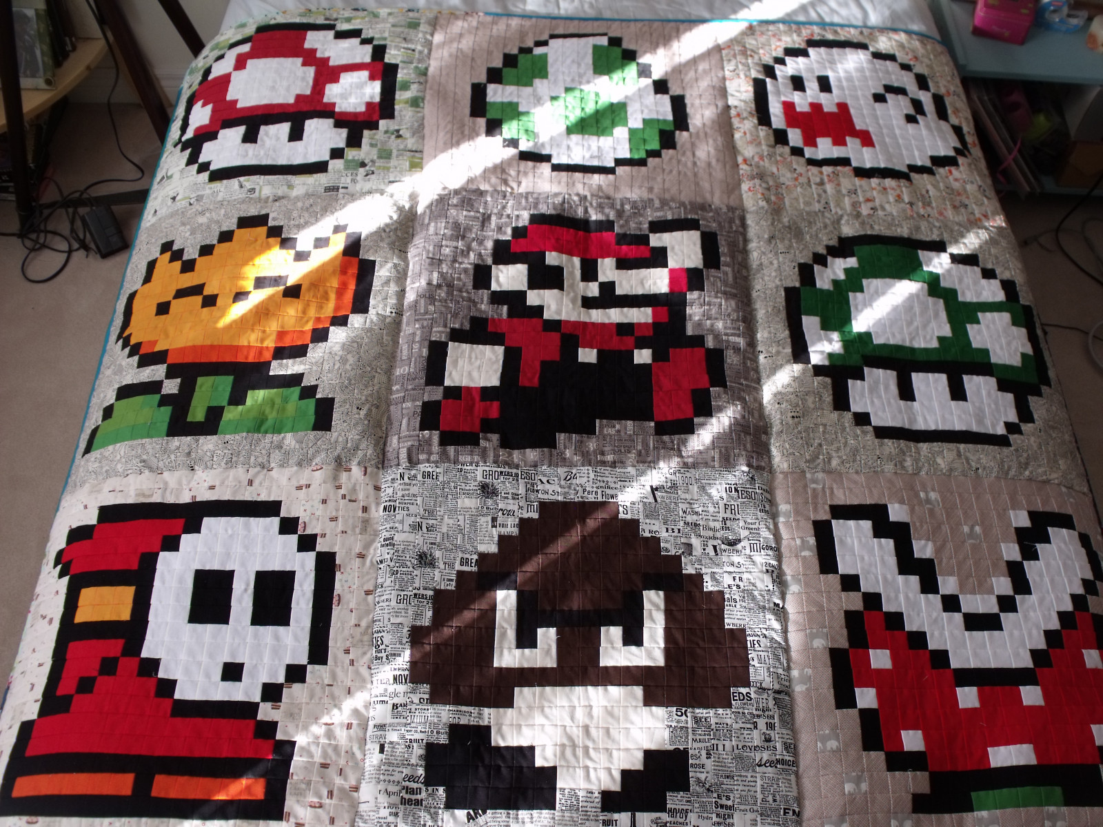 Wallpaper : game, video, Nintendo, mario, quilting, nes, patchwork ...