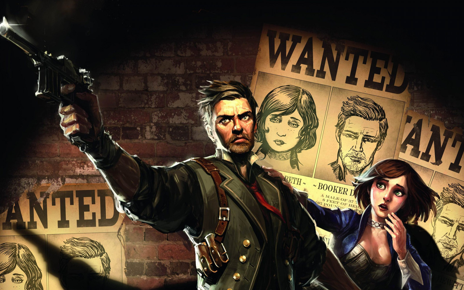 pistol, Videospel, BioShock, Elizabeth BioShock, pistol, serier, Bioshock oändlig, Booker DeWitt, fiktion, actionfilm