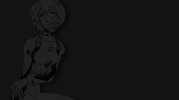 Neon Genesis Evangelion, minimalism, Evangelion 1 0 You Are Not Alone, Ayanami Rei, dark background, dark