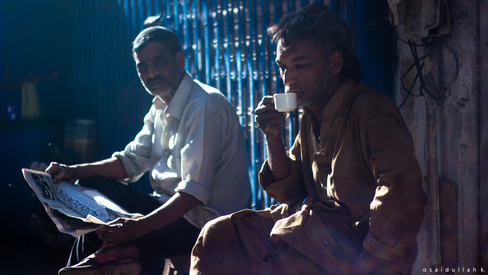 ulice, lidé, čaj, Karachi, chai