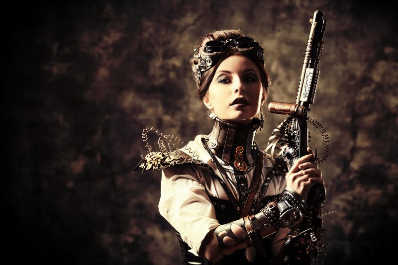 model, Steampunk, Osoba, kytarista, hudebník, zpěv model, Steampunk, Osoba, kytarista, hudebník, zpěv