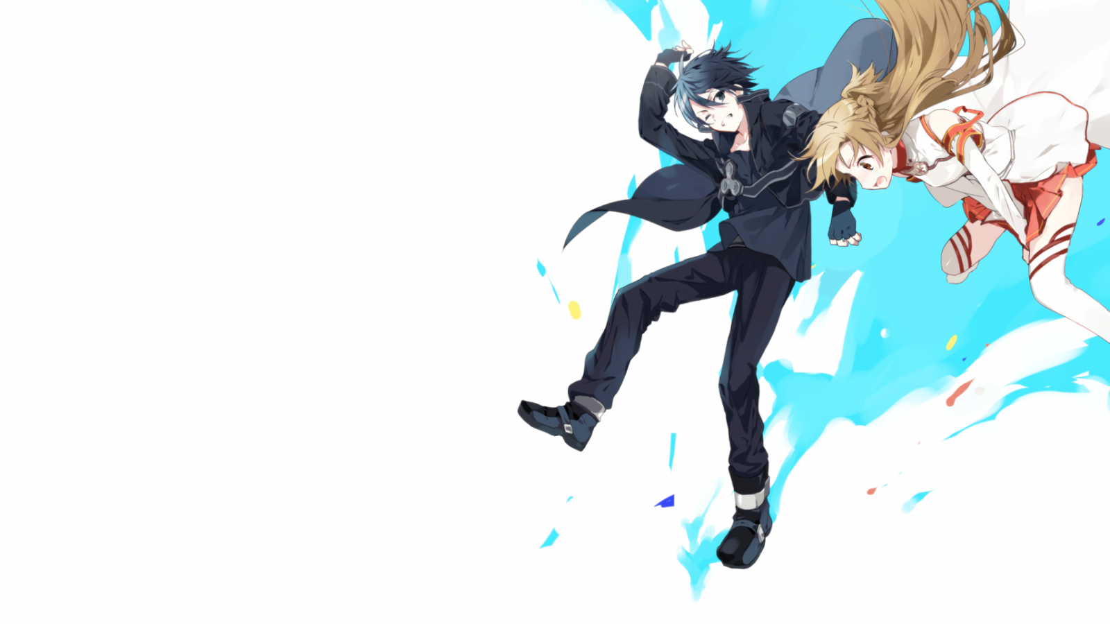 illustration, anime, Sværd kunst online, Kirigaya Kazuto, Yuuki Asuna, tegneserie