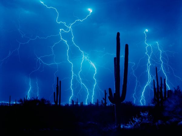 sky, lightning, desert, elements, atmosphere, thunder