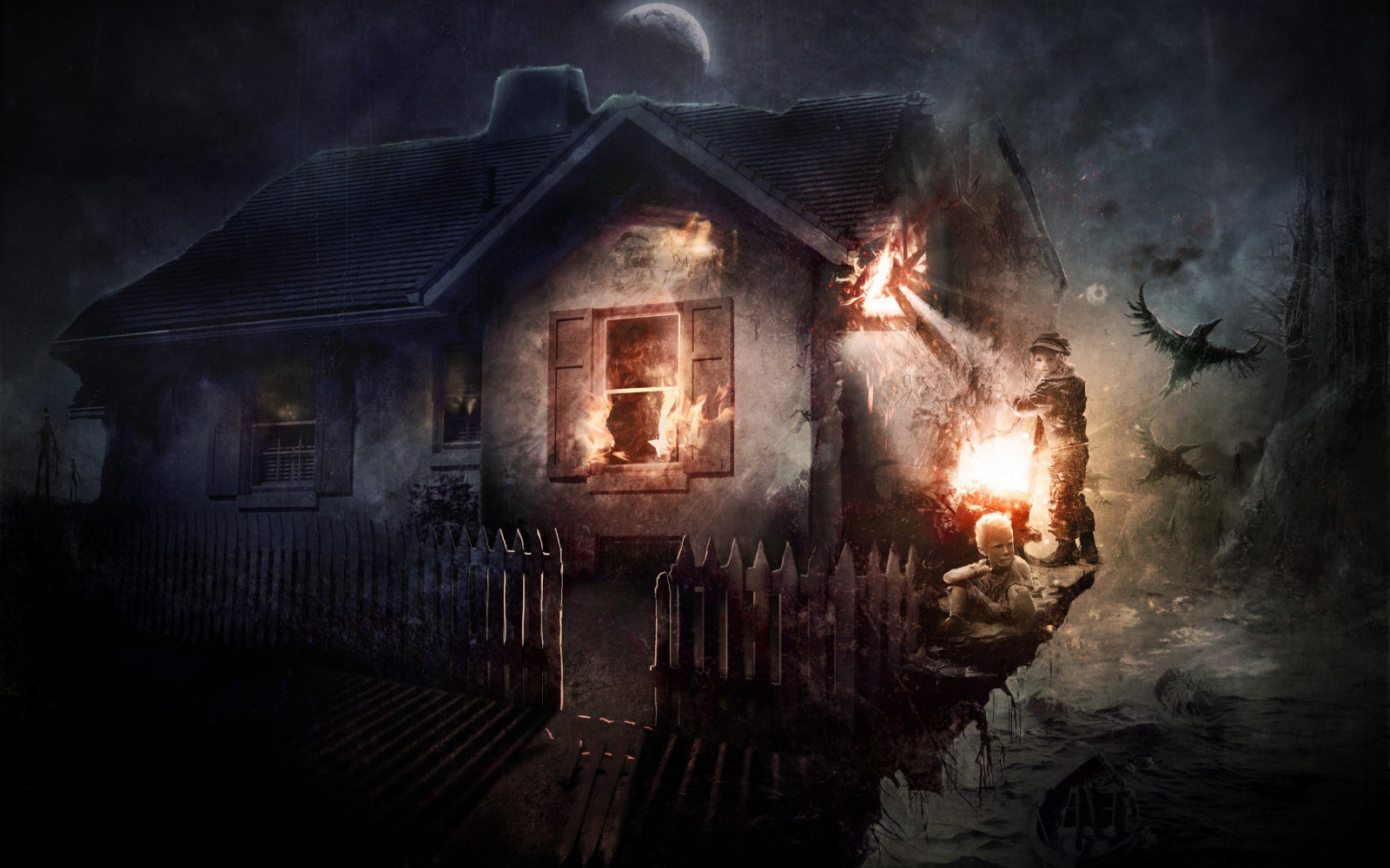 fantasy umění, půlnoc, tma, Snímek obrazovky, počítač tapeta