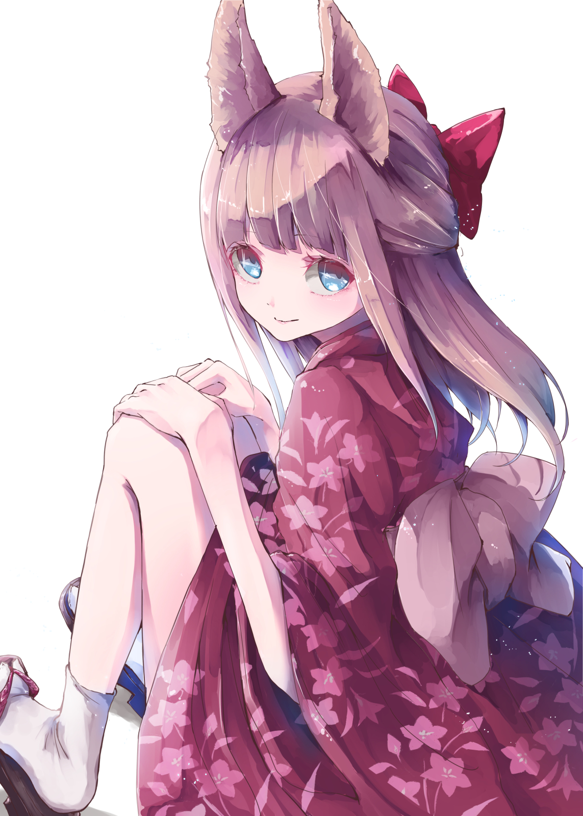 anime, κορίτσια anime, αυτιά των ζώων, αρχικούς χαρακτήρες, κιμονό