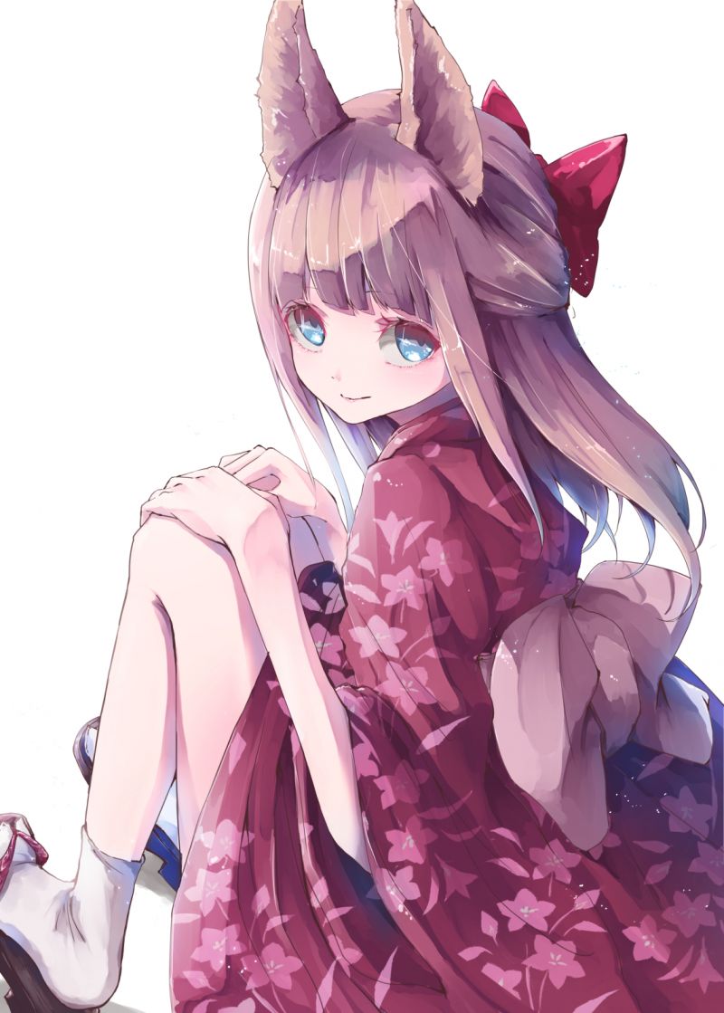 Anime, Anime Mädchen, Originalzeichen, Kimono, Tierohren