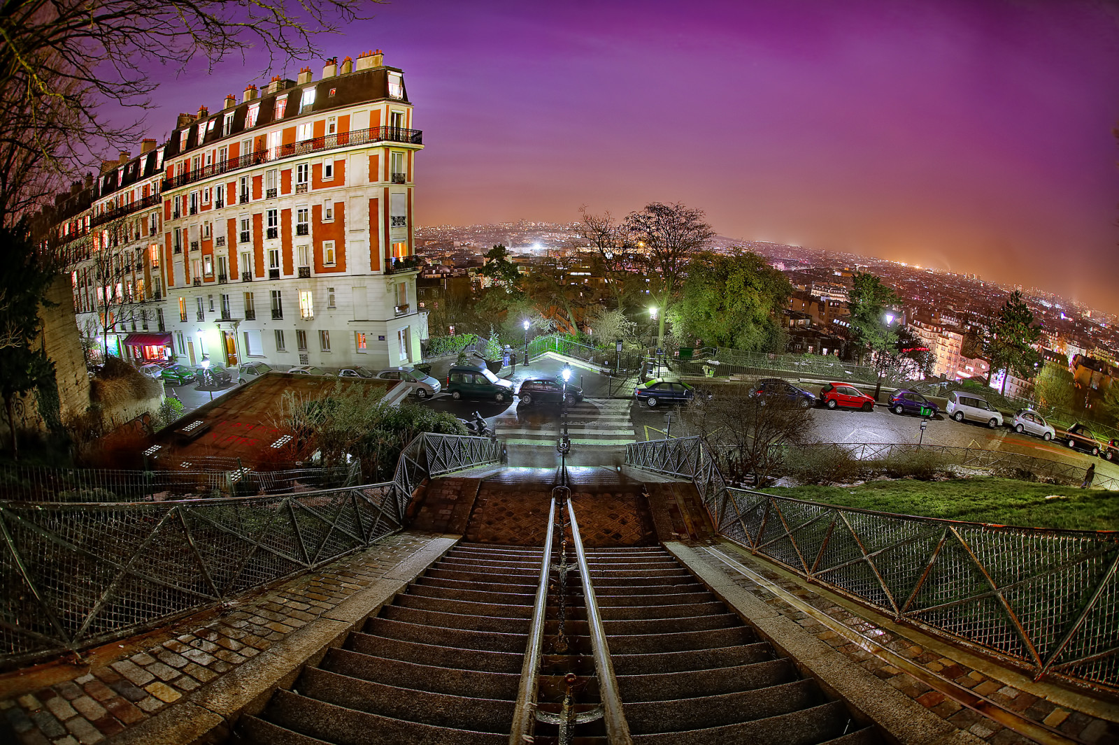 Fond d'écran paysage, Paysage urbain, nuit, eau, bâtiment, réflexion