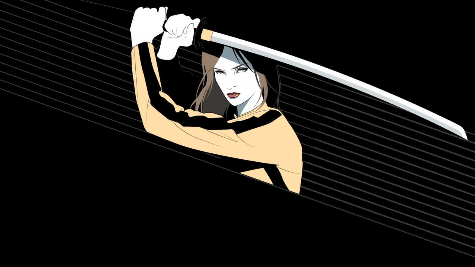 ilustrace, anime, filmy, kreslená pohádka, katana, fan art, kill Bill, Uma Thurman, Craig Drake, křídlo, počítač tapeta
