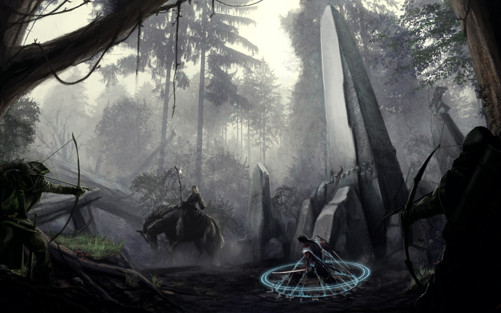 ป่า, มายากล, ป่า, ความมืด, ภาพหน้าจอ, 2560x1600 px, ถิ่นที่อยู่, วอลล์เปเปอร์คอมพิวเตอร์