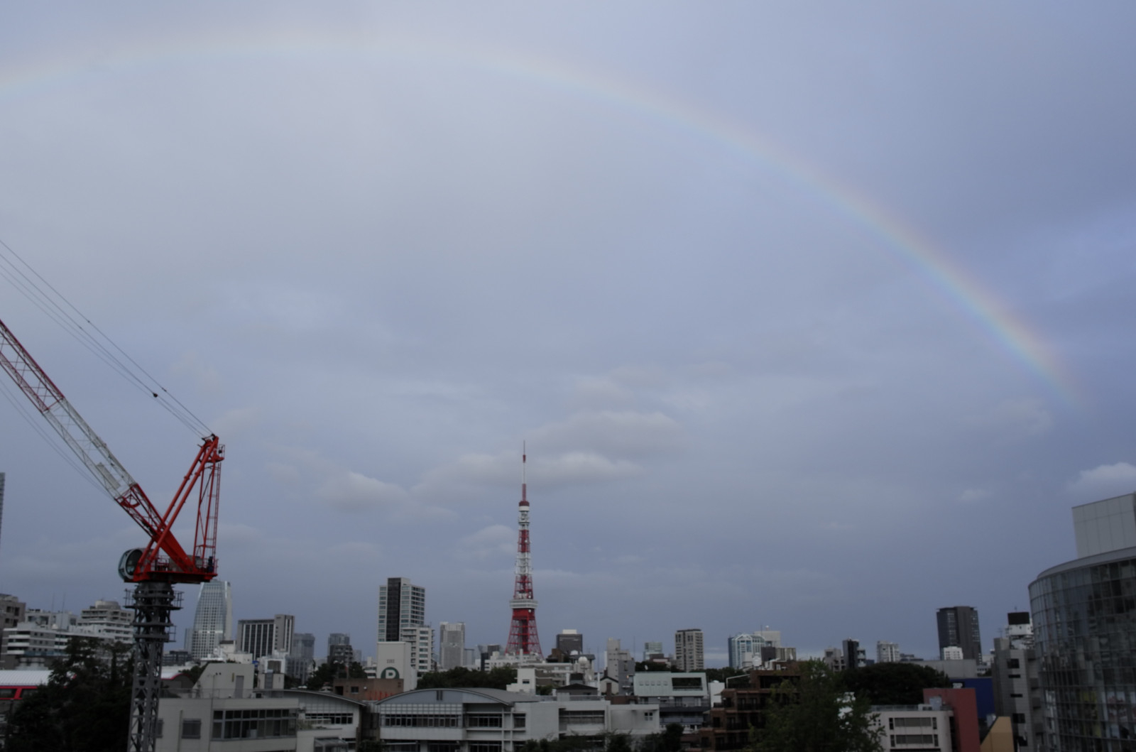 Japonsko, panoráma města, architektura, nebe, panoráma, věž, Leica, Tokio, jp, mrak, počasí, duha, CC, T, mezník, Tokyo Tower, leicat, Summicron, Roppongi, roppongihills, CreativeCommons, summicron235, 235, Atmosféra Země, meteorologický jev