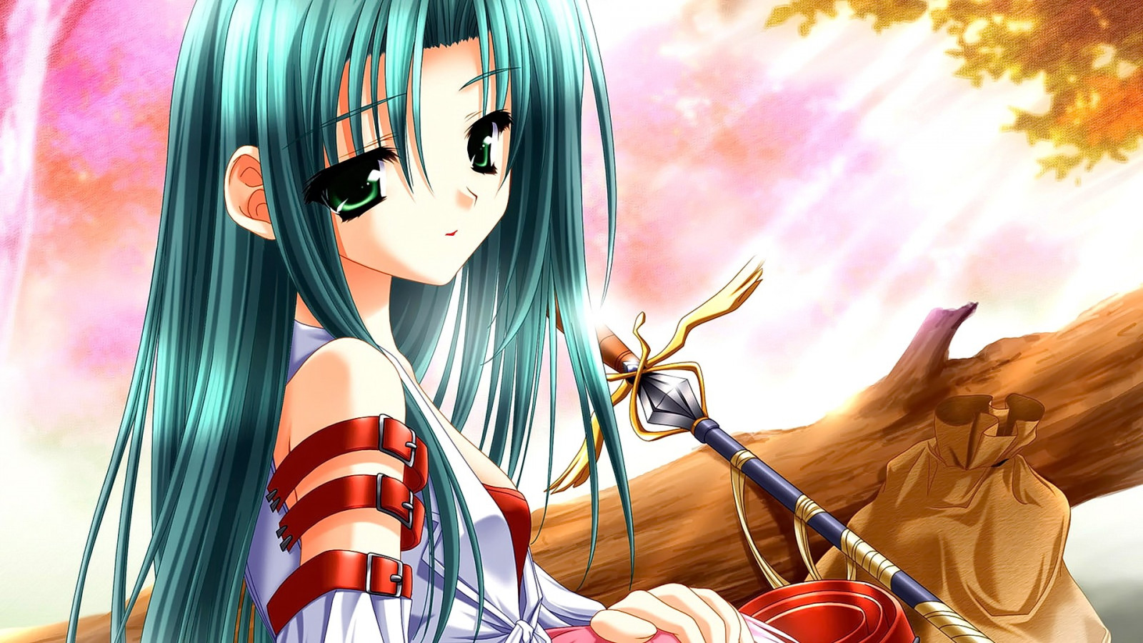 Wallpaper : illustration, long hair, anime girls, looking at viewer
