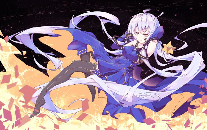ilustrace, anime, anime dívky, šaty, Vocaloid, komiks ilustrace, anime, anime dívky, šaty, Vocaloid, komiks