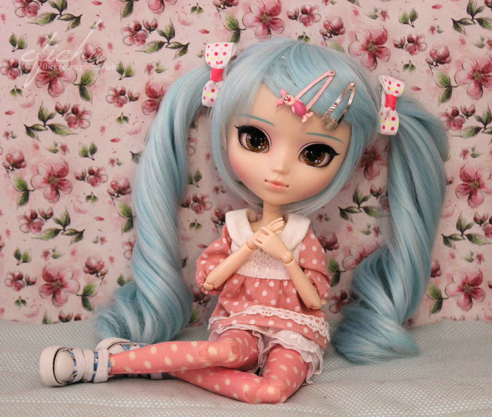 růžový, modrý, roztomilý, dívka, lesk, zlatý, oči, panenka, šaty, lol, verze, tečka, bramborové hranolky, paruka, kawaii, pullip, Hatsune, Miku, obitsu, izha, kikumi, whisperblue, efichu