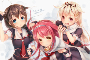 illustration anime anime girls cartoon Kantai Collection Yuudachi KanColle Shigure KanColle mangaka artwork Kawakaze KanColle illustration anime anime girls cartoon Kantai Collection Yuudachi KanColle Shigure KanColle mangaka artwork Kawakaze KanColle