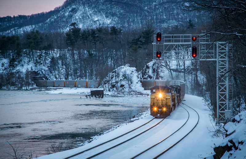 sníh, zima, doprava, dráha, zmrazení, strom