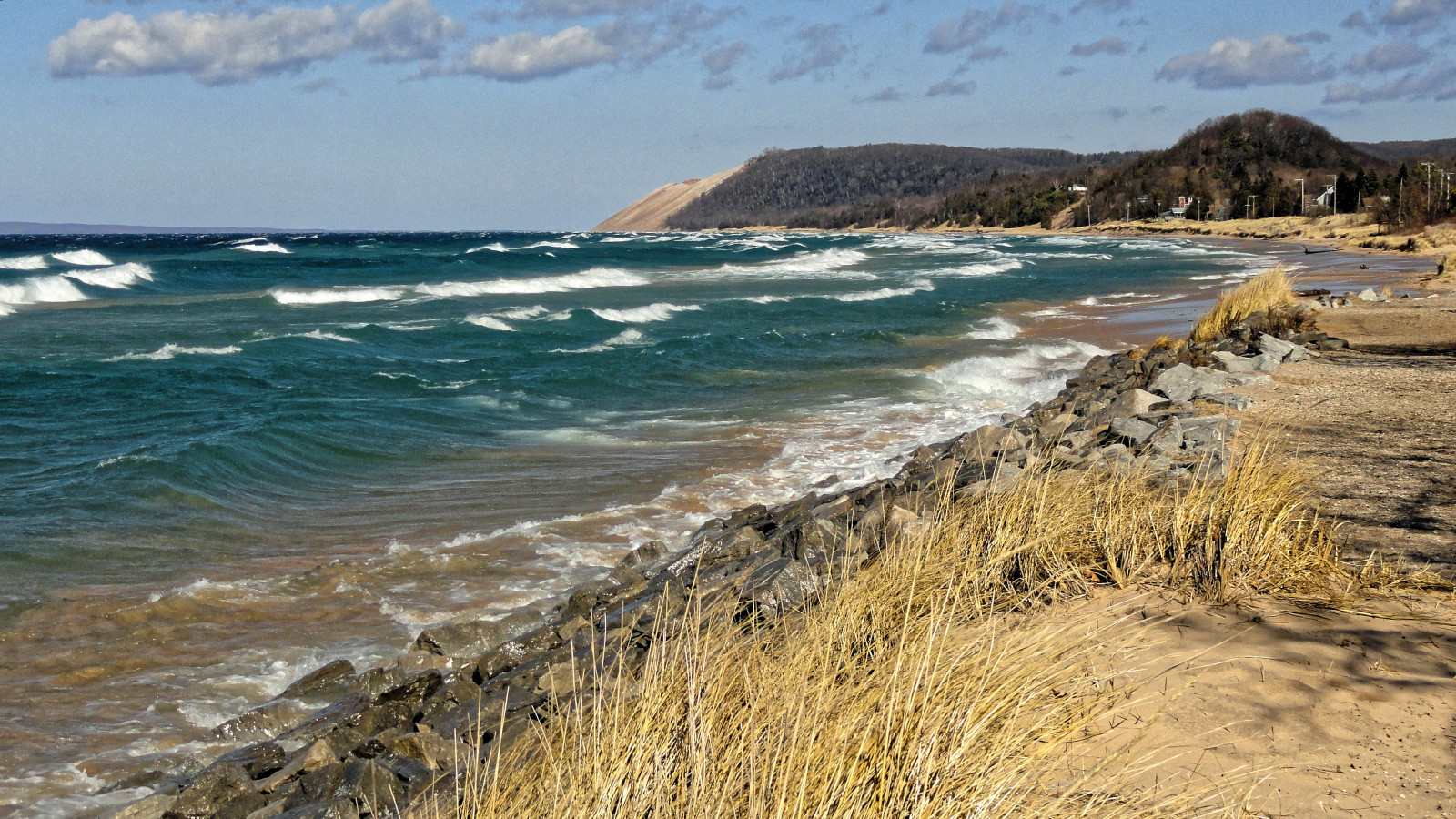 Hügel, Surfen, hohes Gras, Düne, Wasser, Strand, Brecher, Uferpromenade, 3488, Pocketcam, Wolke, Himmel, Sonydsch55, März, Cyber-Shot, Sonycybershot, Lake Michigan, Dsch55, Sony, Ferien, große Seen, 2017, 66365