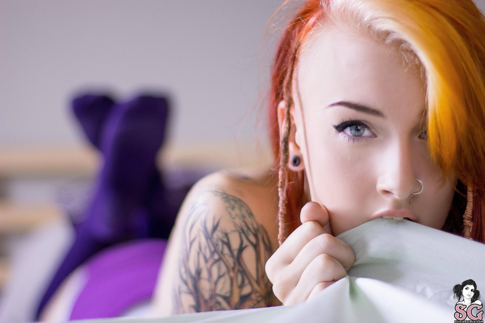 viso, donne, modello, ritratto, fotografia, tatuaggio, penetrante, moda, capelli, suicide Girls, Persona, pelle, Stormyent Suicide, colore, ragazza, bellezza, occhio, donna, signora, biondo, fotografia di ritratto, servizio fotografico, organo