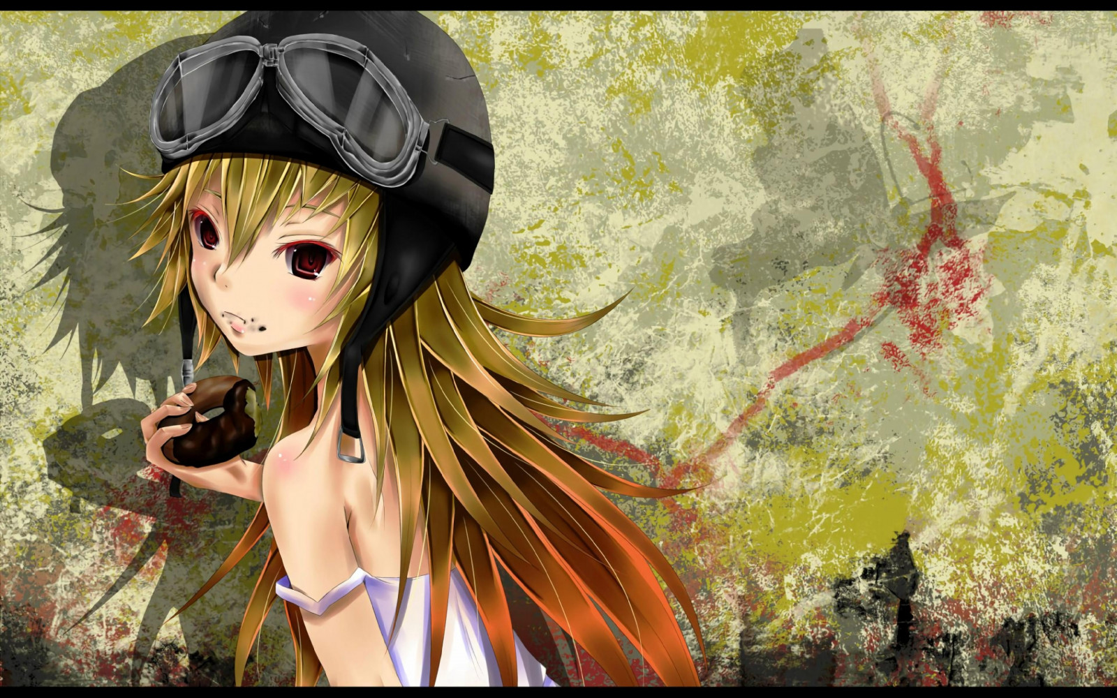 ilustrace, blondýnka, dlouhé vlasy, Monogatari Series, anime, anime dívky, Oshino Shinobu, mytologie, Snímek obrazovky, počítač tapeta