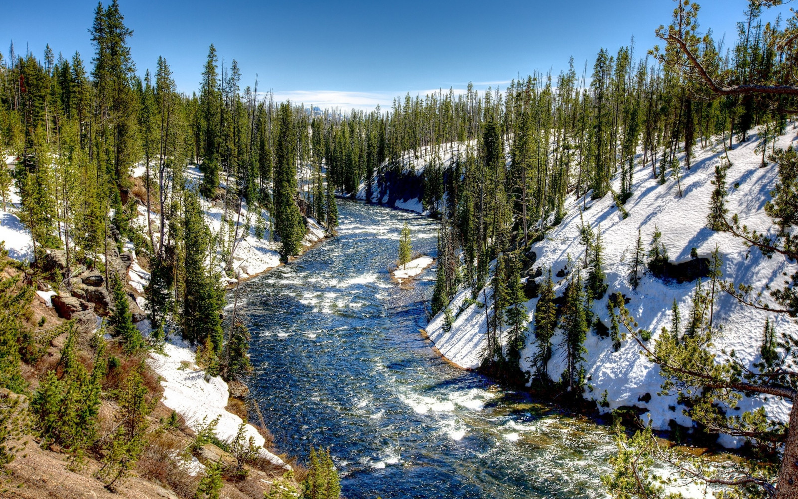 krajina, les, jezero, Příroda, sníh, zima, řeka, údolí, horský průsmyk, divočina, proud, Alpy, chůze, hřbet, strom, hora, sezóna, stezka, 2560x1600 px, backpacking, horských reliéf, geologický fenomén, pohoří