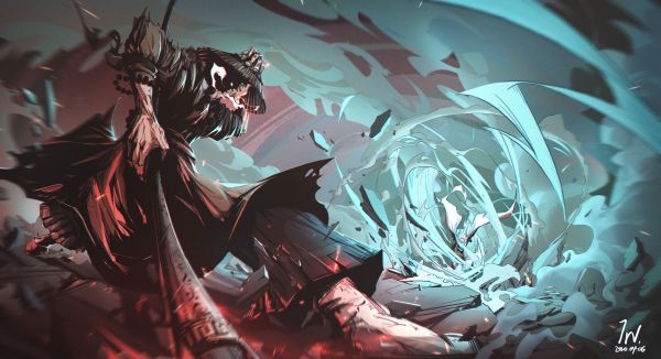 artwork, fantasy art, battle, ArtStation, Jianing Fan