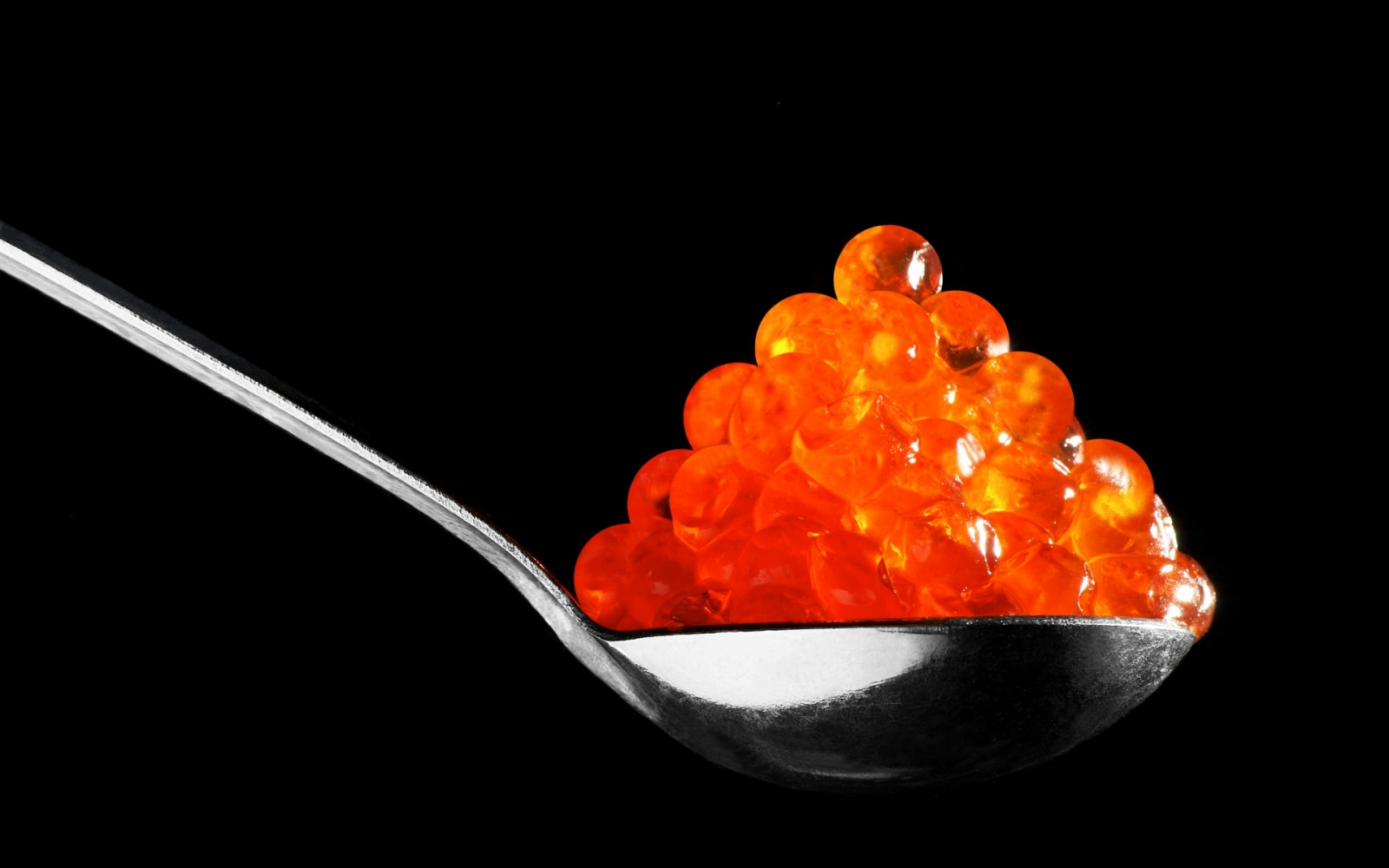 Červené, lžíce, oranžový, kaviár, zátiší fotografování, pochoutka, jikry