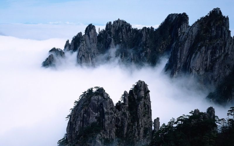 landscape, rock, nature, snow, mist, winter landscape, rock, nature, snow, mist, winter