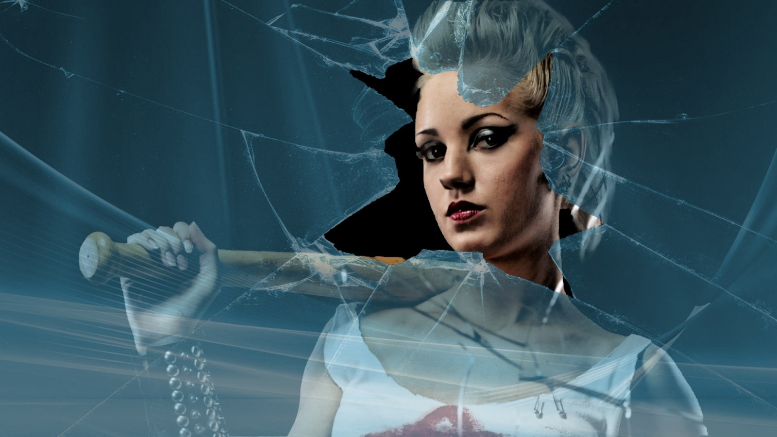 Wallpaper : illustration, blonde, broken glass, baseball, screenshot