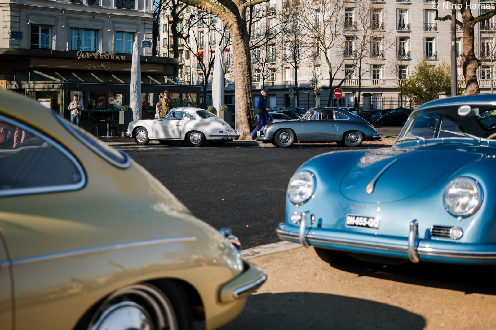 starý, modrý, originál, B, Paříž, Francie, cars, Krásná, žlutý, vinobraní, Šedá, barvitý, místo, d, C, exotický, Invalidovna, Porsche, luxus, Vzácný, Vauban, 356, A